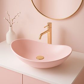 Timeless Rea Royal Powder Pink Matt Washbasin, Rea
