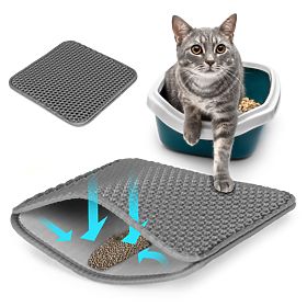 Two-layer Mat for Cat Litter Box Grey
