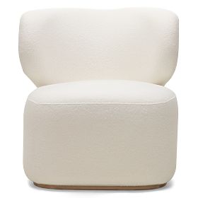 Upholstered Armchair Imai White, Rounded Shapes