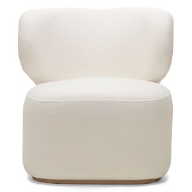Upholstered Armchair Imai White, Rounded Shapes