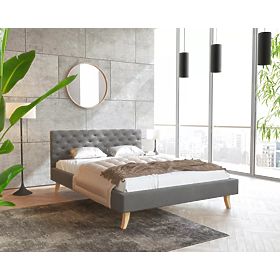 Upholstered Bed Kalifornia 140 x 200 cm - Dark Gray