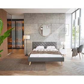 Upholstered bed California 180 x 200 cm - dark gray