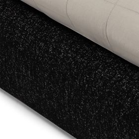 Upholstered Bed Fencee 160x200 cm, with Slats, Rounded, Black