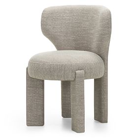 Upholstered Chair Elaine Beige, Rounded Shape
