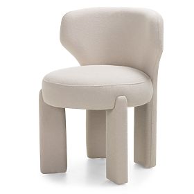 Upholstered Chair Elaine Cream, Boucle, Rounded Shapes