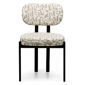Upholstered Chair Flare, Beige-Cream/Black Legs