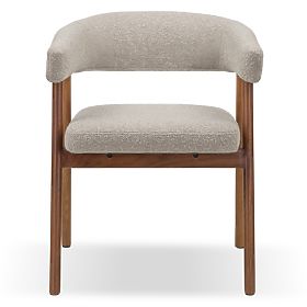 Upholstered Chair Giovani, Light Brown/Oak Wood, Rounded