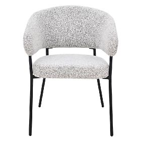 Upholstered Chair Lamu, Beige Mélange/Black Legs