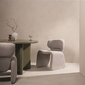 Upholstered Chair Nabila, Gray, Boucle