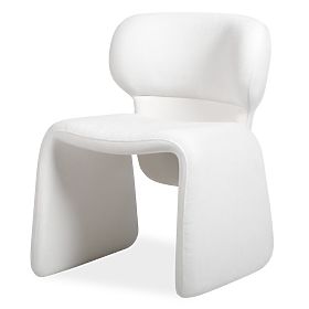 Upholstered Chair Nabila, White, Boucle