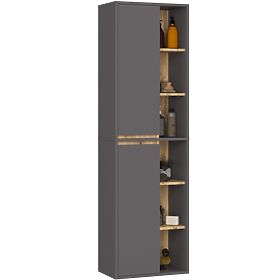 VAMI W50 2D 6P GRAPHITE GRAY / ARTISAN OAK WALL-MOUNTED BATHROOM CABINET