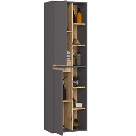 VAMI W50 2D 6P GRAPHITE GRAY / ARTISAN OAK WALL-MOUNTED BATHROOM CABINET