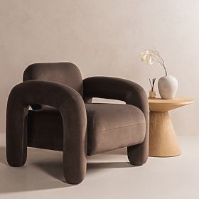 Vico Relaxation Chair, Brown, Velvet