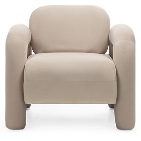 Vico Relaxation Chair, Light Beige, Velvet