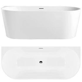 Wall-Mounted Bathtub CAPRI SLIM 170 cm, Rea