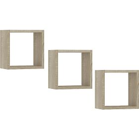 WALL SHELF K 25x25cm SET OF 3pcs OAK SONOMA
