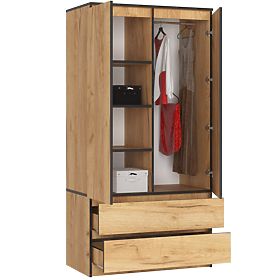 WARDROBE S90 2D 2SZ CLP PK CRAFT