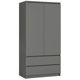 WARDROBE S90 2D 2SZ CLP PK GRAPHITE GRAY