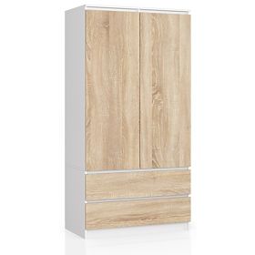 WARDROBE S90 2D 2SZ CLP PK WHITE / SONOMA