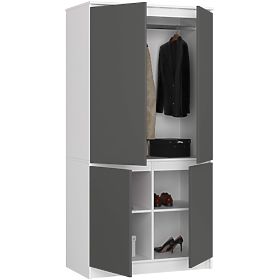 WARDROBE S90 4D CLP WHITE / GRAPHITE GRAY
