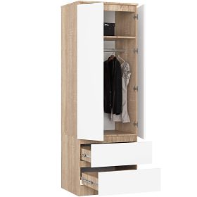 WARDROBE STAR S 60 cm 2 DOORS 2 DRAWERS PK SONOMA / WHITE