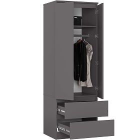 WARDROBE STAR S60 2D 2DR PK GRAPHITE GRAY