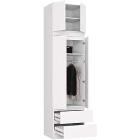 WARDROBE WITH EXTENSION S60 2D 2SZ CLP PK WHITE