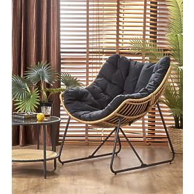 WHISPER armchair - black / natural, Halmar